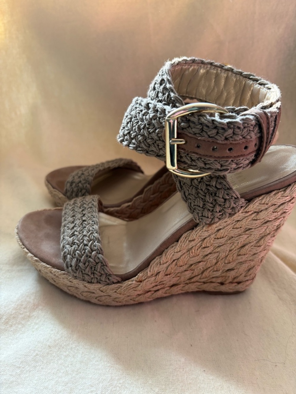 Stuart Weitzman Alex Wedge Jennifer Aniston Wedge Sandals 6.5 - Picture 7 of 14